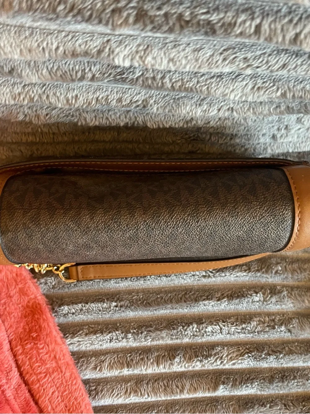 Michael Kors Brown Leather Trim Crossbody Bag